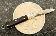 Vintage Miniature Folding Knife, Germany Or England, Tortoise Shell Handle, Tiny Mini Fob