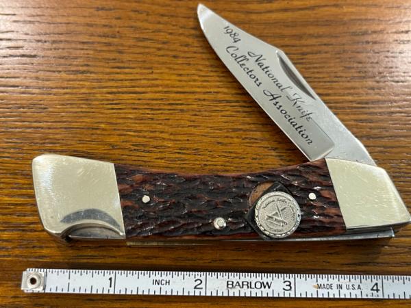 Hen & Rooster Bertram Cutlery Limited Edition NKCA 1984 Lockback Knife w/Stag Scales SN#4266 Germany