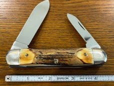 Queen Cutlery Limited Edition NKCA 1981 2-Blade Cigar Knife w/Stag Scales SN#02742