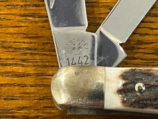 Kissing Crane Robert Klaas 1442 3-Blade Folding Knife w/Stag Scales Germany