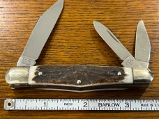 Kissing Crane Robert Klaas 1442 3-Blade Folding Knife w/Stag Scales Germany