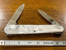 Sheffield 2-Blade Pen Knife w/MOP Scales & Custom Fileworked Backspring England 