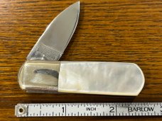 Taylor Cutlery Elk Horn Free Masons Single-Blade Stubby Pen Knife w/MOP Scales Japan 