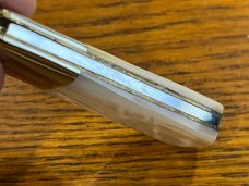 Taylor Cutlery Elk Horn Free Masons Single-Blade Stubby Pen Knife w/MOP Scales Japan 