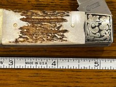 United Cutlery UC427 2-Blade Knife w/Stag Scales & Engraved Bolsters Japan 