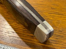 Parker-Edwards 6 1/2" Trailing Point Hunting Knife w/Damascus Blade & Pakkawood Scales