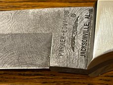 Parker-Edwards 8" Trailing Point Hunting Knife w/Damascus Blade & Pakkawood Scales