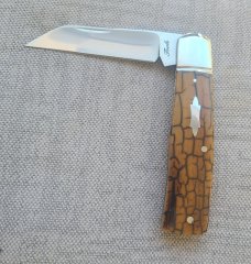 Bobby Toole Crackle Mammoth Native ...Cpm154...fluted integral doved bolsters..3 7/8""..coa & pouch 