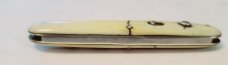 VINTAGE1910 SCHRADE CUT CO OLD IVORY STYLE SCALES DOUBLE BUTTON AUTO KNIFE