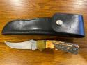 08 Parker-Edwards Trailing Point Hunting Knife w/Damascusl Blade & Stag Scales A175DS 