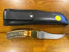 08 Parker-Edwards Trailing Point Hunting Knife w/Damascusl Blade & Stag Scales A175DS 