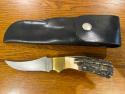 02 Parker-Edwards Trailing Point Hunting Knife w/Stainless Steel Blade & Gnarly Stag Scales A175SS