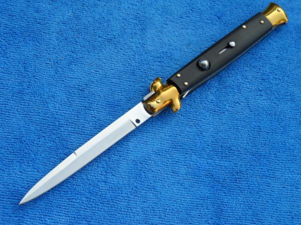 New 11" Italian Style "Mafia Godfather" Stiletto blackHorn handles 