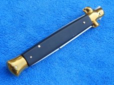 New 11" Italian Style "Mafia Godfather" Stiletto blackHorn handles 