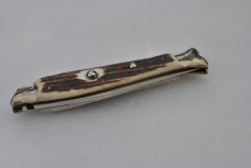 Fishtail Pick Lock AGA Campolin Mint Stag 5 3/8" Closed Perfect Red Dot Tight Fast Brass Liners