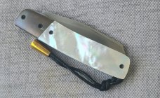 Vincenzo Balistreri Ragnar..3.75"....Mother of Pearl..AEB-L..liners..lanyard pin and bead..coa.slip