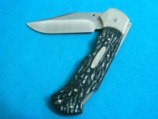VINTAGE 1988 HARLEY DAVIDSON HD1 USA LOCKBACK BEARHEAD FOLDING HUNTER POCKET KNIFE KNIVES OLD SHEATH