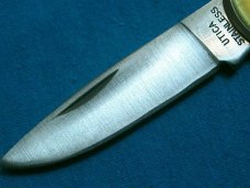 UTICA PURINA MILLS 1996 181501 SAFETY ADVERTISING CAMPING SURVIVAL FOLDING POCKET KNIFE KNIVES OLD