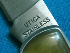 UTICA PURINA MILLS 1996 181501 SAFETY ADVERTISING CAMPING SURVIVAL FOLDING POCKET KNIFE KNIVES OLD