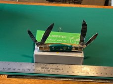 Hen & Rooster 324CGPB Medium Congress Folding Pocket Knife with Green Pick Bone Handle