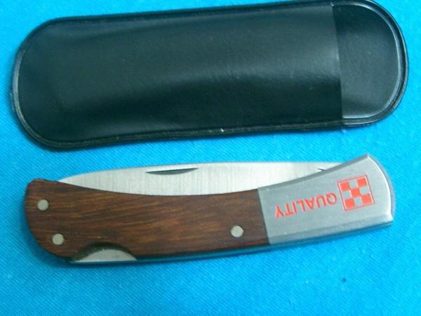 BARLOW PURINA AD BAREHEAD LOCKBACK ADVERTISING CAMPING SURVIVAL FOLDING POCKET KNIFE KNIVES OLD