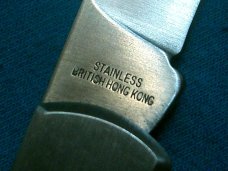 BARLOW PURINA AD BAREHEAD LOCKBACK ADVERTISING CAMPING SURVIVAL FOLDING POCKET KNIFE KNIVES OLD