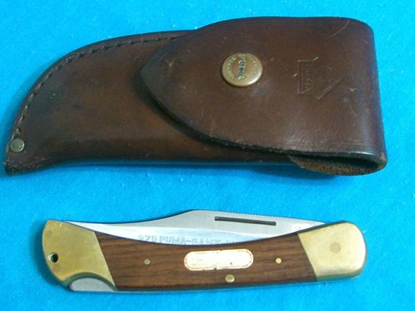 1970 STAG PUMA GAME WARDEN GERMANY 970 33073 FOLDING HUNTER POCKET KNIFE KNIVES OLD UNUSUAL SHEATH