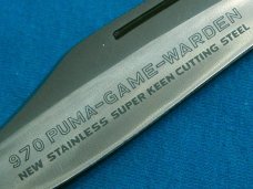 1970 STAG PUMA GAME WARDEN GERMANY 970 33073 FOLDING HUNTER POCKET KNIFE KNIVES OLD UNUSUAL SHEATH