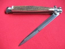 New Old Stock "INOX" 13 Inch Stag ITALIAN STILETTO Switchblade Knife