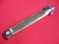 New Old Stock "INOX" 13 Inch Stag ITALIAN STILETTO Switchblade Knife