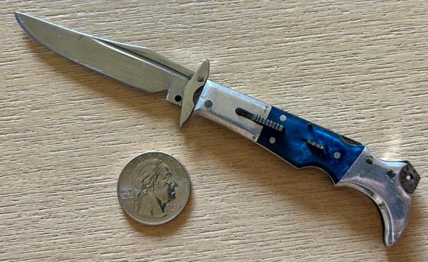Miniature Russian Prison Knife (RPK) Swing Guard Switchblade, Used 