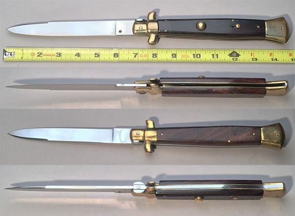 15" Italian Auto Stiletto, rosewood, NOS vintage collector knife, MONSTER! c.1984 15" Italian Auto Stiletto, rosewood, NOS vintage collector knife, MONSTER! c.1984