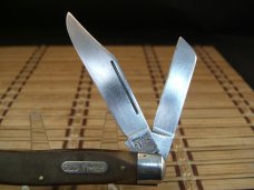 SCHRADE N.Y. U.S.A. MADE OLD TIMER 8OT SR STOCKMAN OLDER HIGH CARBON STEEL FOLDING USED POCKET KNIFE