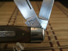 SCHRADE N.Y. U.S.A. MADE OLD TIMER 8OT SR STOCKMAN OLDER HIGH CARBON STEEL FOLDING USED POCKET KNIFE