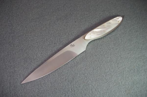 + *RARE* EARLY THOMAS HASLINGER ONE-OF-A-KIND HANDMADE MOTHER PEARL FIGHTING KNIFE +