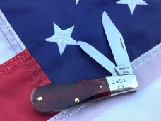 1965-1969 Case xx 2 Blade Barlow +Beautiful Red Bone handles -Mdl# 62009 1/2  Read full description
