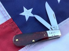 1965-1969 Case xx 2 Blade Barlow +Beautiful Red Bone handles -Mdl# 62009 1/2  Read full description