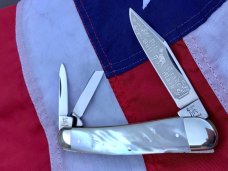 Vintage Bulldog Brand (Standing bulldog) 4" Whittler w/ Sweet Mother of Pearl Handles