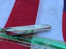 Vintage Bulldog Brand (Standing bulldog) 4" Whittler w/ Sweet Mother of Pearl Handles