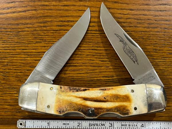 Parker & Son K-433 Double Lockback Knife w/Smooth Bone Scales Japan
