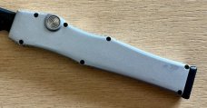 Microtech Halo 3 Clone Out The Front (OTF) Switchblade Knife, Gray Handle, Unused 
