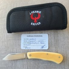 Jeff Pearce Ivory Westinghouse Shadow Native..Magnacut super steel...4" closed..coa.pouch