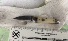 Great Eastern Cutlery Tidioute 190120 Little Rattler Smooth White Bone with Button NEW