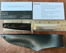 Vintage Gutmann Miniature Tanto Fixed Blade Knife, Japan, Original Box & Sheath, Unused 