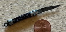 Antique Miniature Folding Stiletto Knife, Germany, Imitation Stag Handle, Tiny Mini Fob