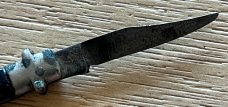 Antique Miniature Folding Stiletto Knife, Germany, Imitation Stag Handle, Tiny Mini Fob