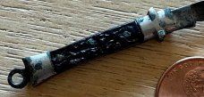 Antique Miniature Folding Stiletto Knife, Germany, Imitation Stag Handle, Tiny Mini Fob