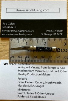 Antique Miniature Folding Stiletto Knife, Germany, Imitation Stag Handle, Tiny Mini Fob