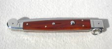 NEW AGA CAMPOLIN 12" ITALIAN SICILIANO SANTOS MAHOGANY WOOD 4 MLIMETER BLADE, NICKEL SILVER BOLSTER