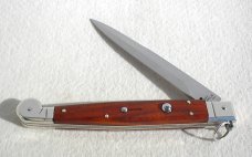 NEW AGA CAMPOLIN 12" ITALIAN SICILIANO SANTOS MAHOGANY WOOD 4 MLIMETER BLADE, NICKEL SILVER BOLSTER